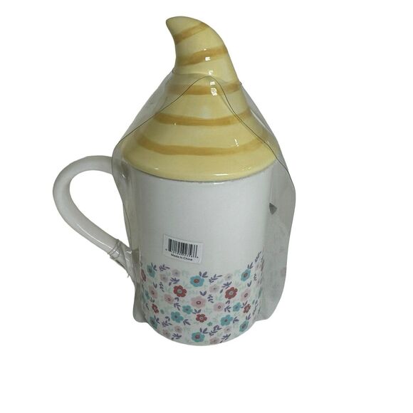 Carrot Patch Cottage Ceramic Floral Mug with Gnome Lid- New - Picture 8 of 16